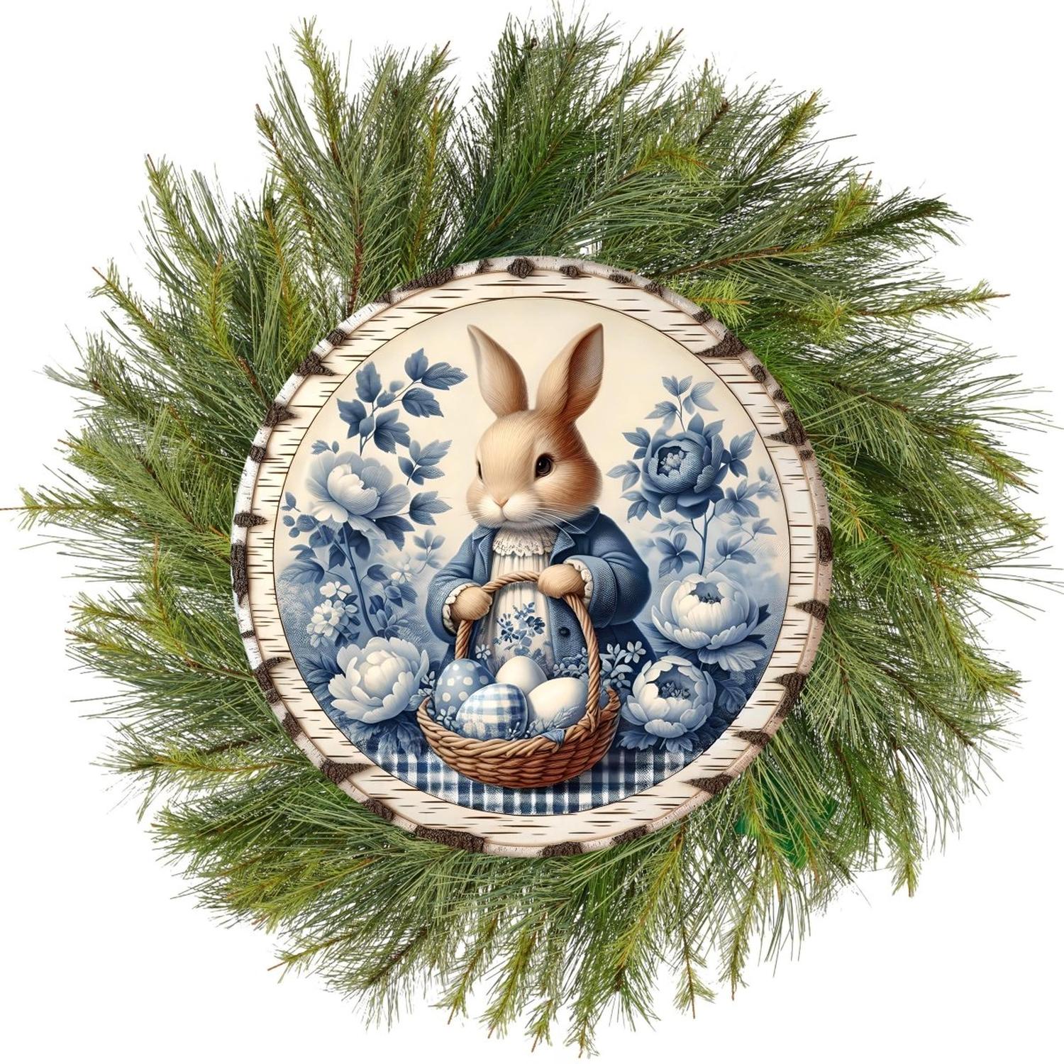 Shop For Vintage Bunny Blue Chinoiserie Sign