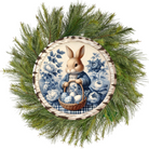 Shop For Vintage Bunny Blue Chinoiserie Sign