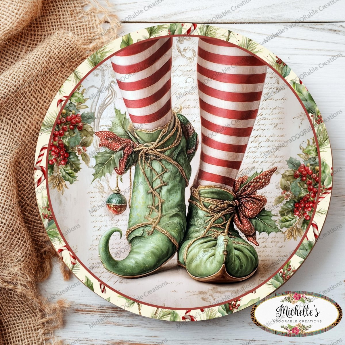 Shop For Vintage Elf Legs Round Metal Sign