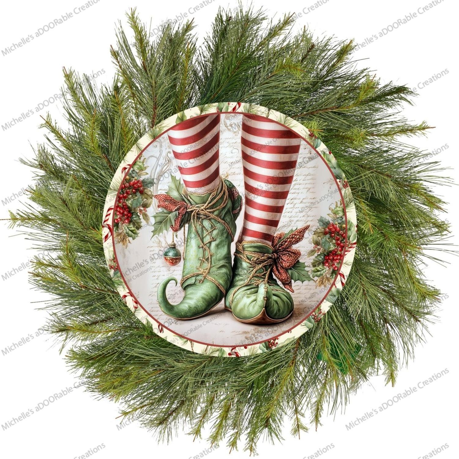 Shop For Vintage Elf Legs Round Metal Sign