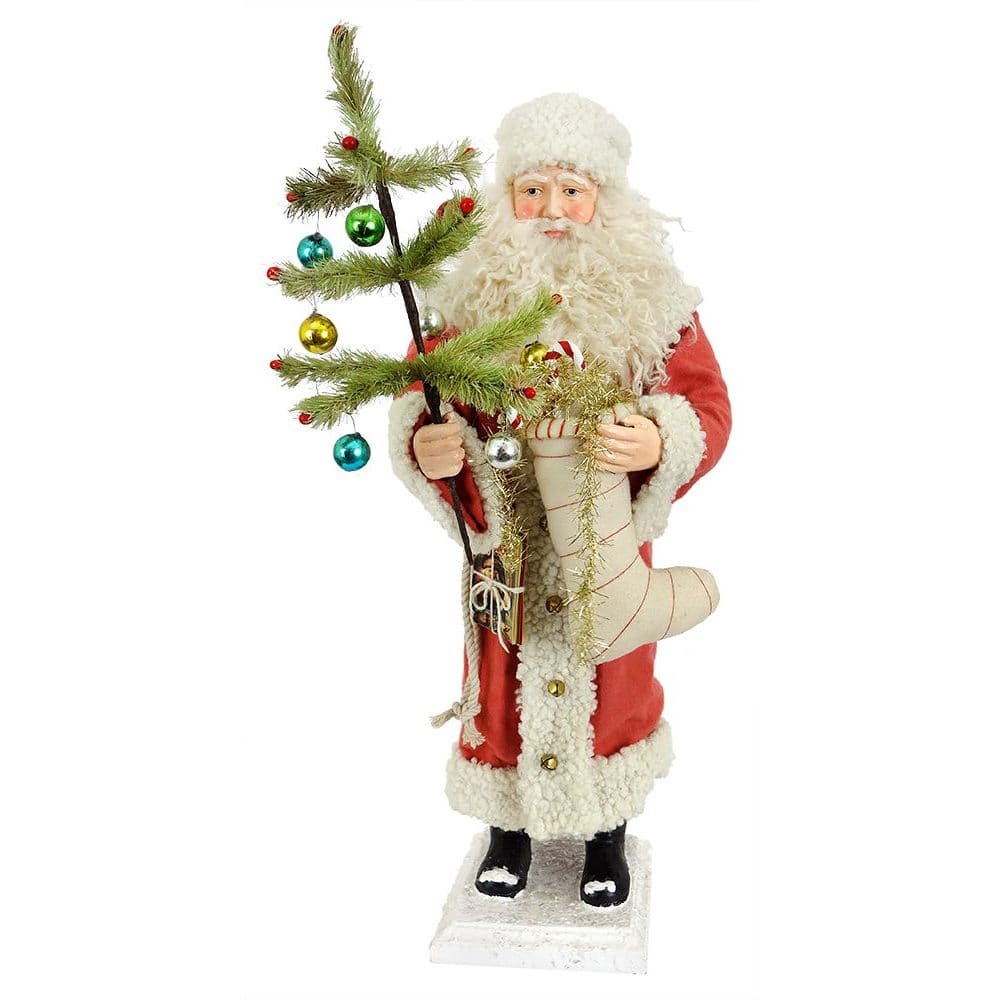 Vintage Santa Holding Stocking