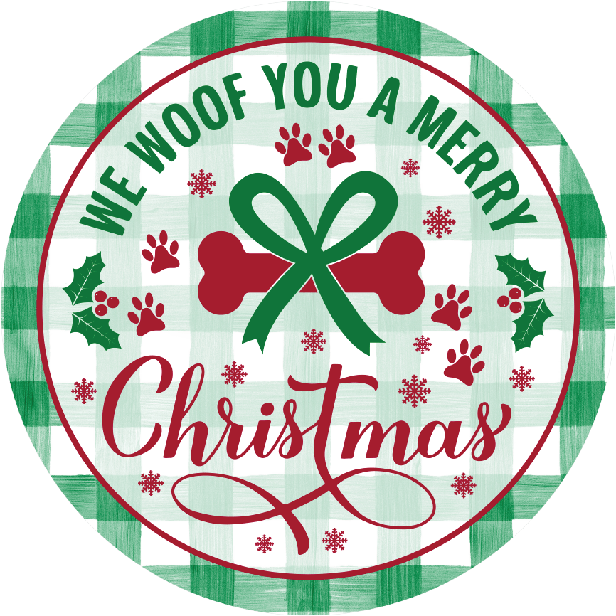 Shop For We Woof You A Merry Christmas Round Sign