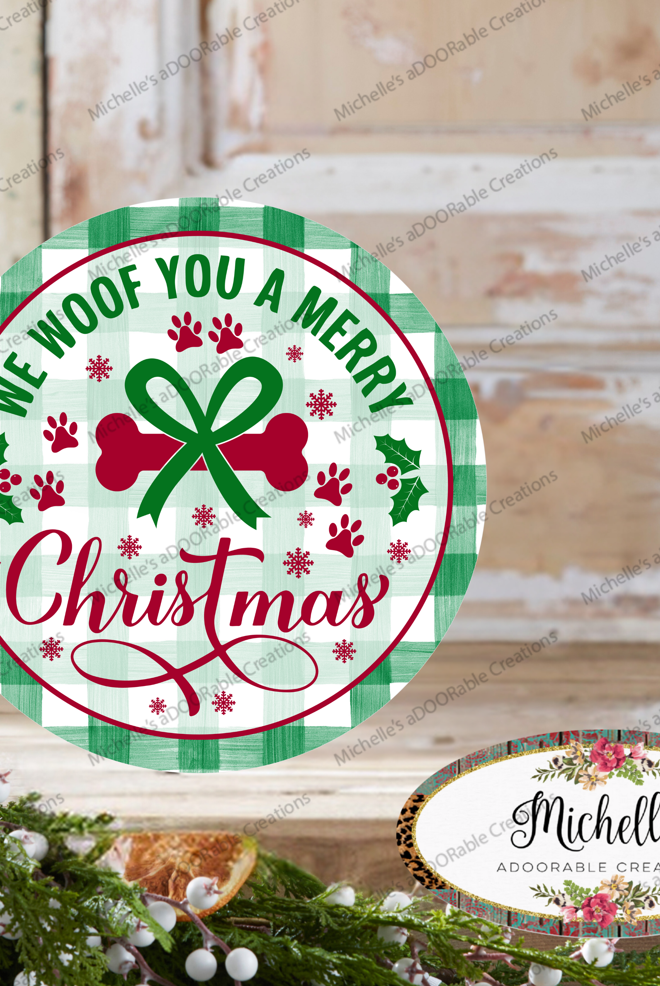 Shop For We Woof You A Merry Christmas Round Sign
