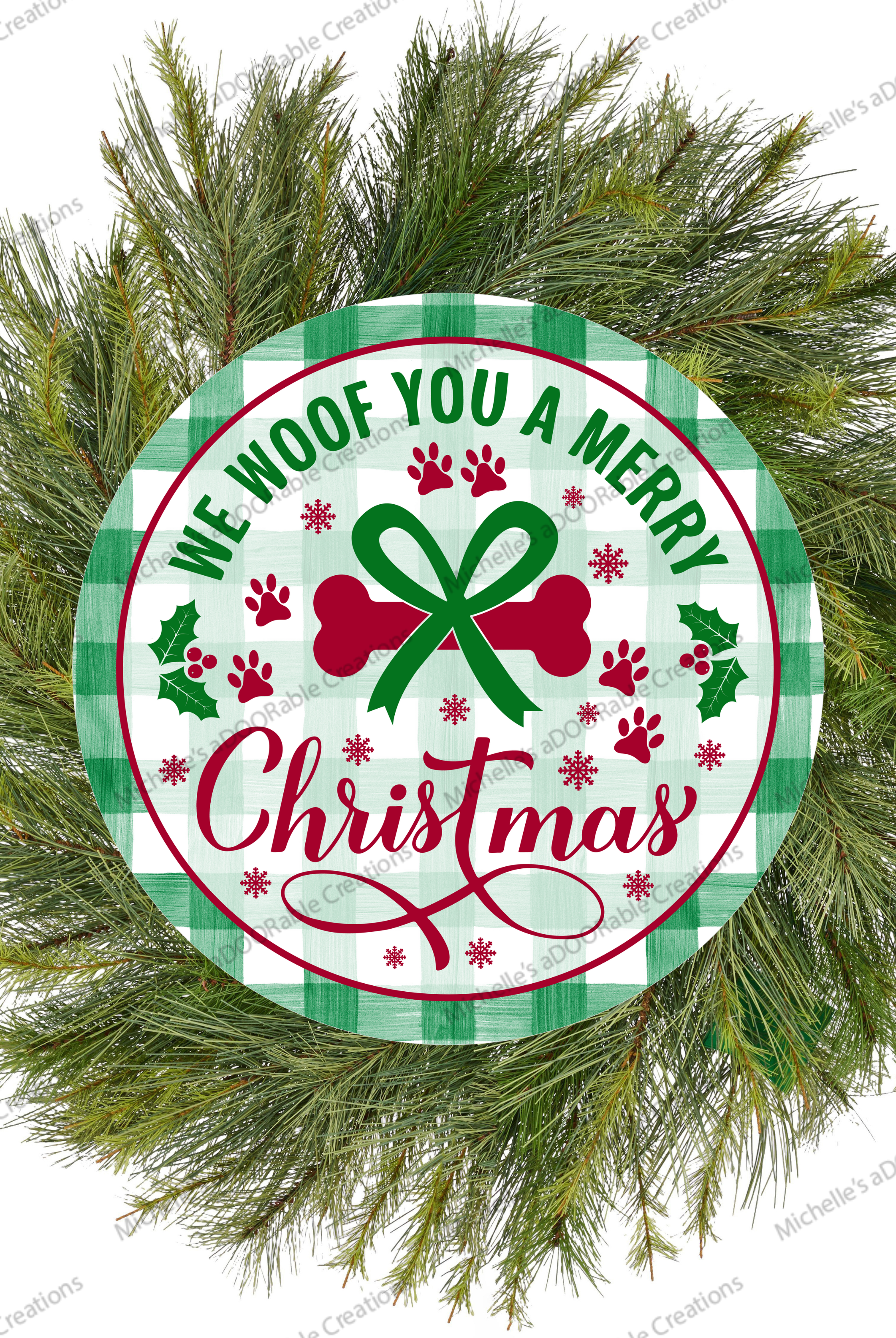 Shop For We Woof You A Merry Christmas Round Sign