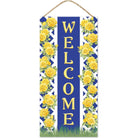 Shop For Welcome Blue Yellow Trellis Rose Sign at Michelle's aDOORable Creations