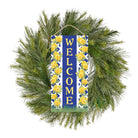 Shop For Welcome Blue Yellow Trellis Rose Sign