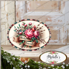 Shop For Welcome Friends Cardinal Peonies Oval Sign