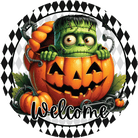 Shop For Welcome Halloween Frankenstein Pumpkin Sign
