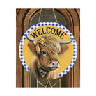 Shop For Welcome Highland Cow Round Sign - Wreath Enhancement