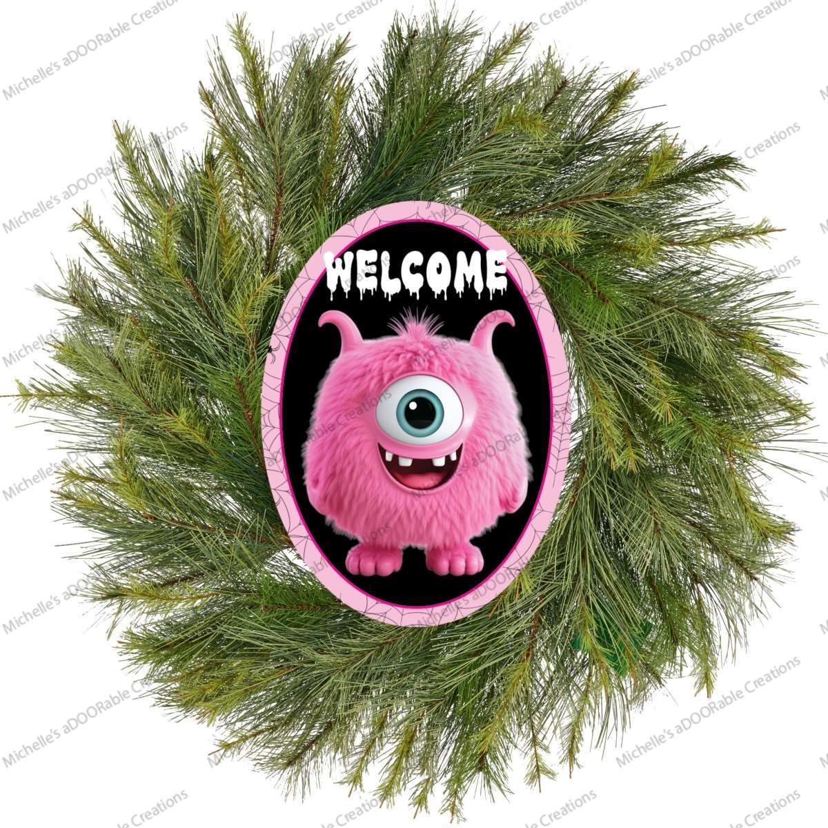 Shop For Welcome Pink Furry Monster Sign