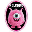 Shop For Welcome Pink Furry Monster Sign