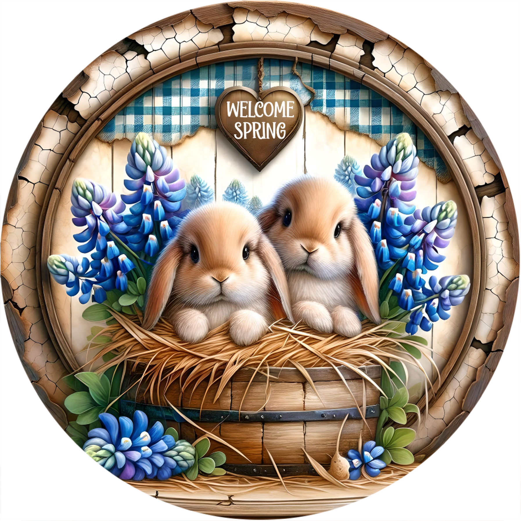 Shop For Welcome Spring Bluebonnet Bunny Sign