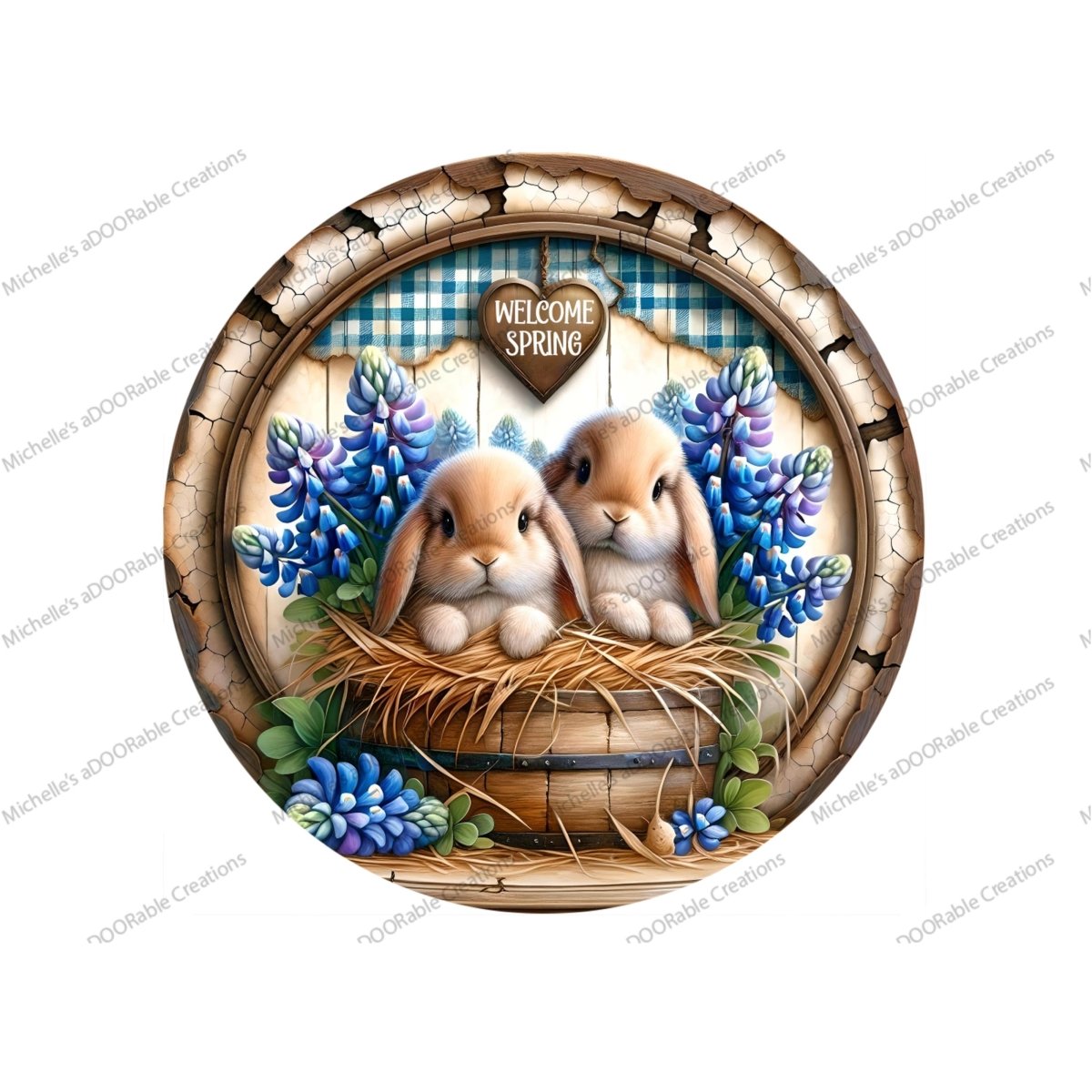 Shop For Welcome Spring Bluebonnet Bunny Sign