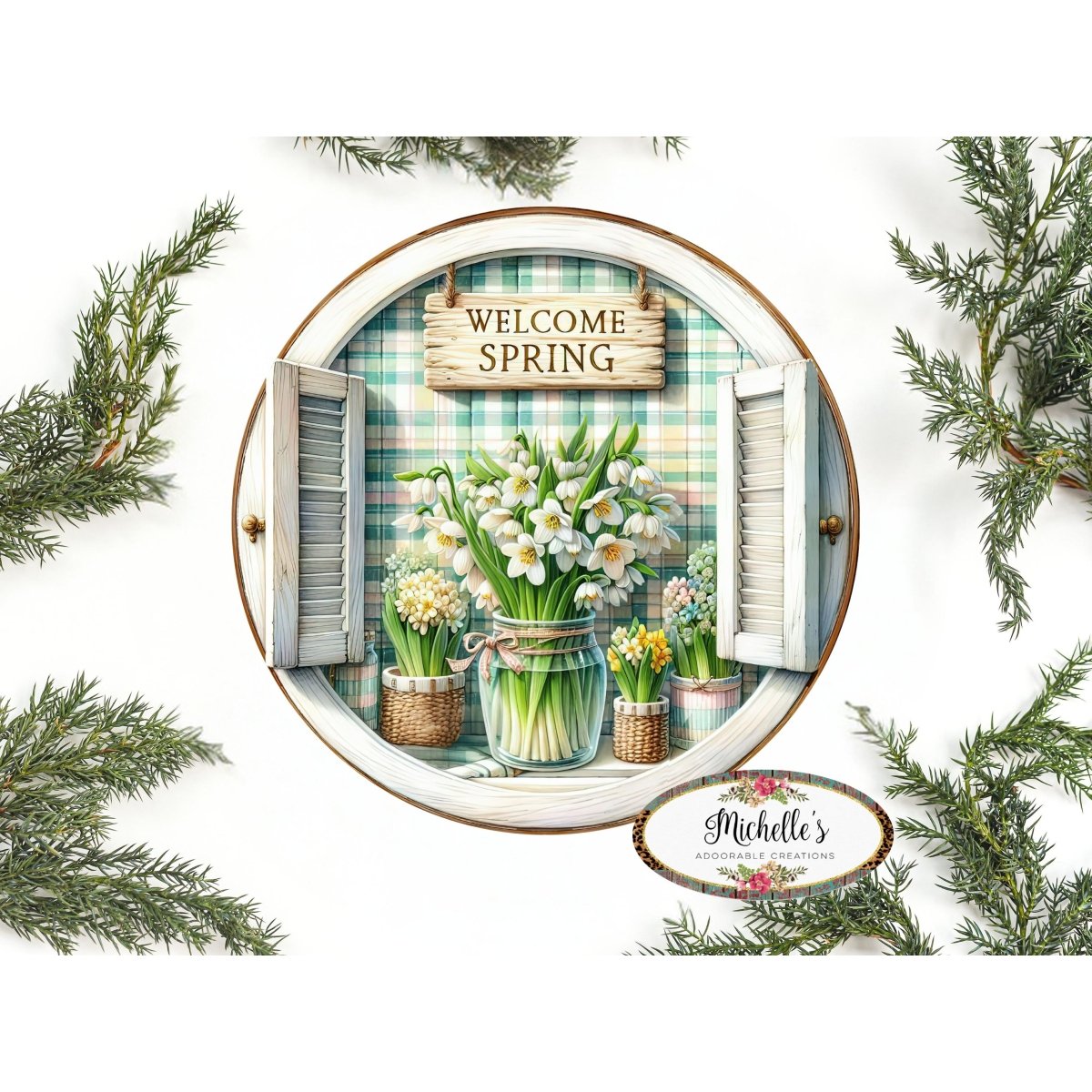 Shop For Welcome Spring Floral Metal Sign