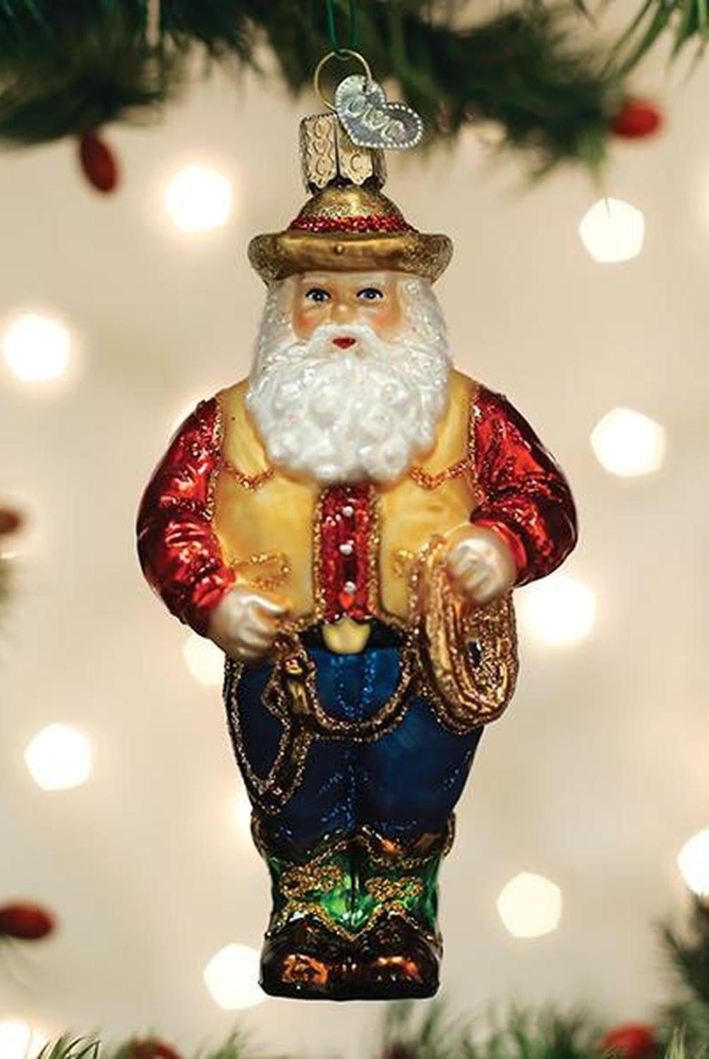 Western Santa Ornament