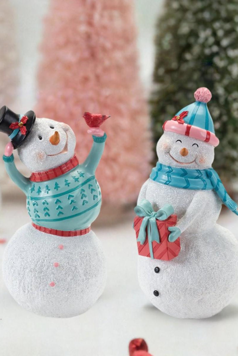 Shop For Whimsical Snowman Figurine (Set of 2) at Michelle's aDOORable Creations