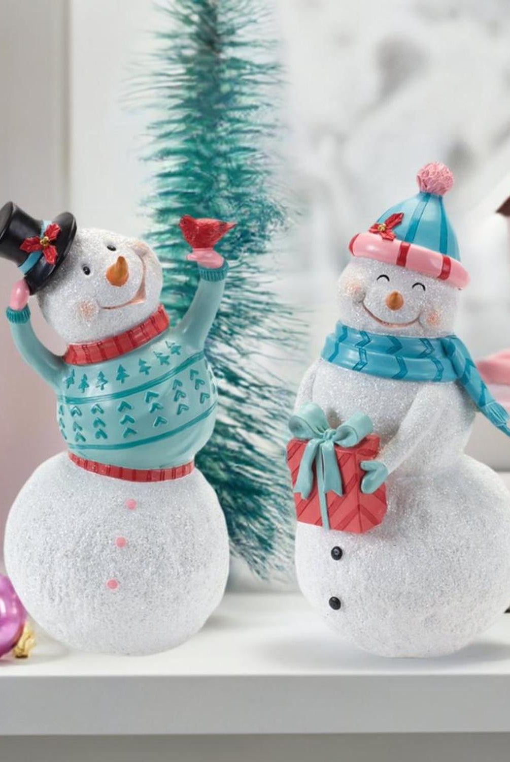 Whimsical Snowman Figurine (Set of 2)