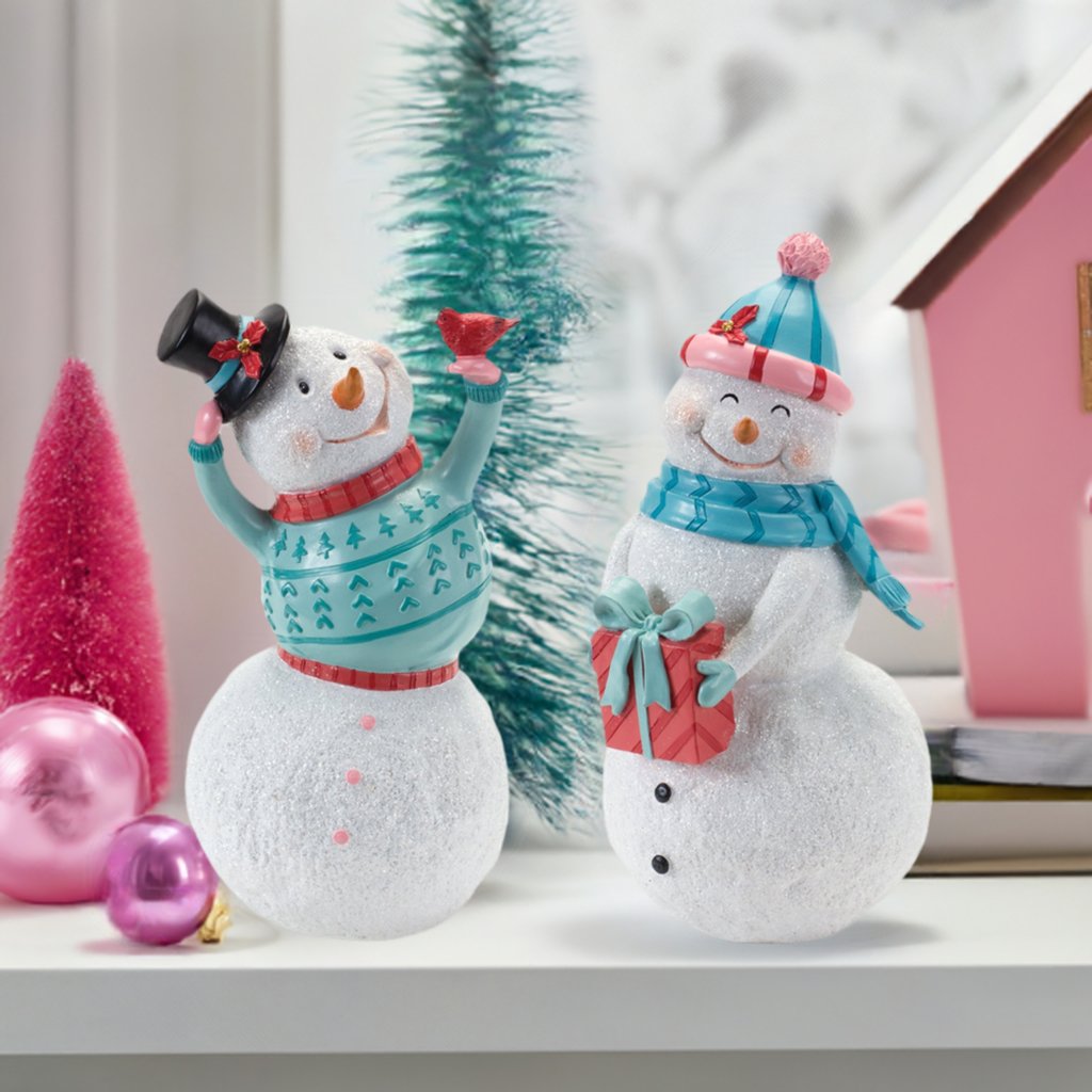 Shop For Whimsical Snowman Figurine (Set of 2) at Michelle's aDOORable Creations