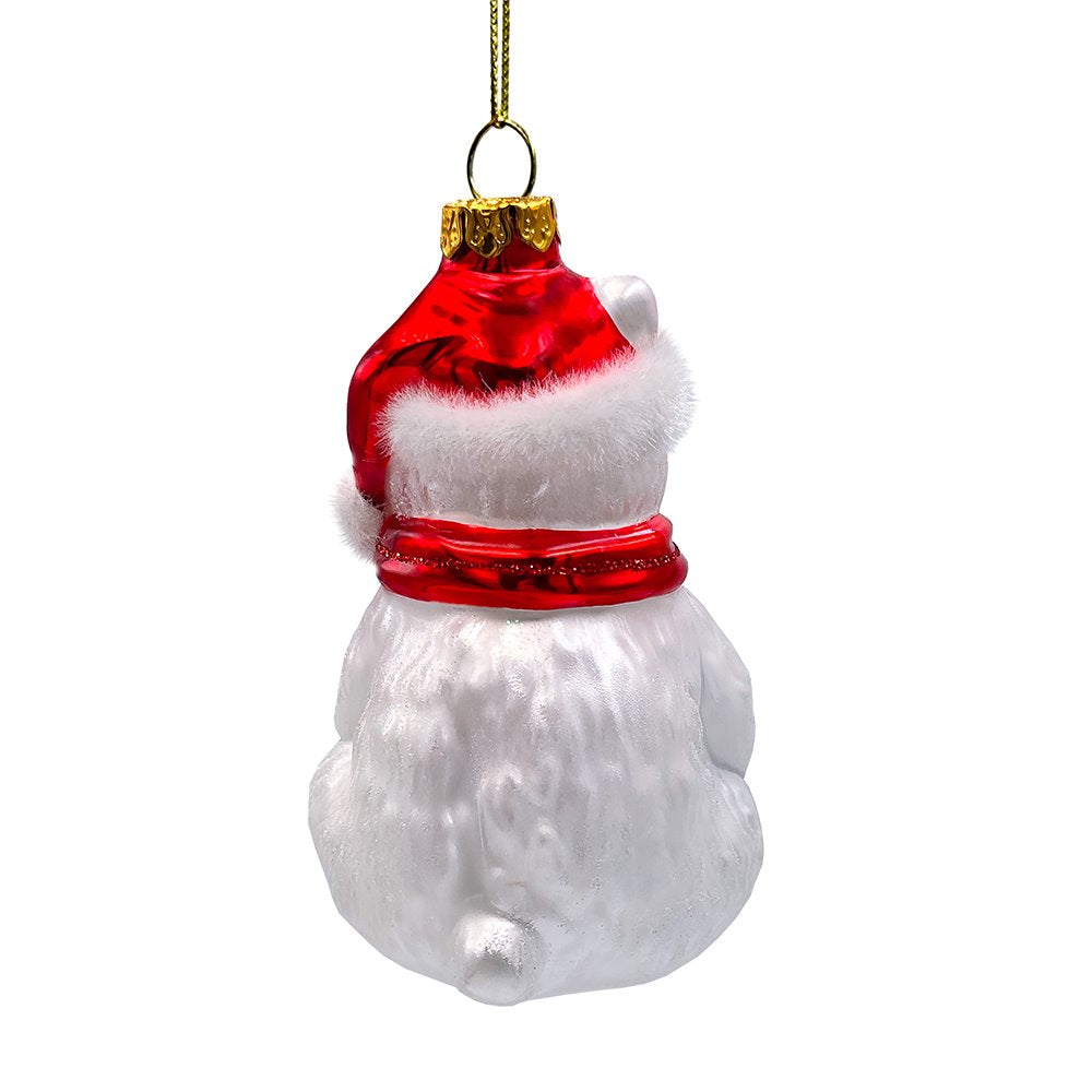 Shop For White Polar Bear Glass Christmas Ornament