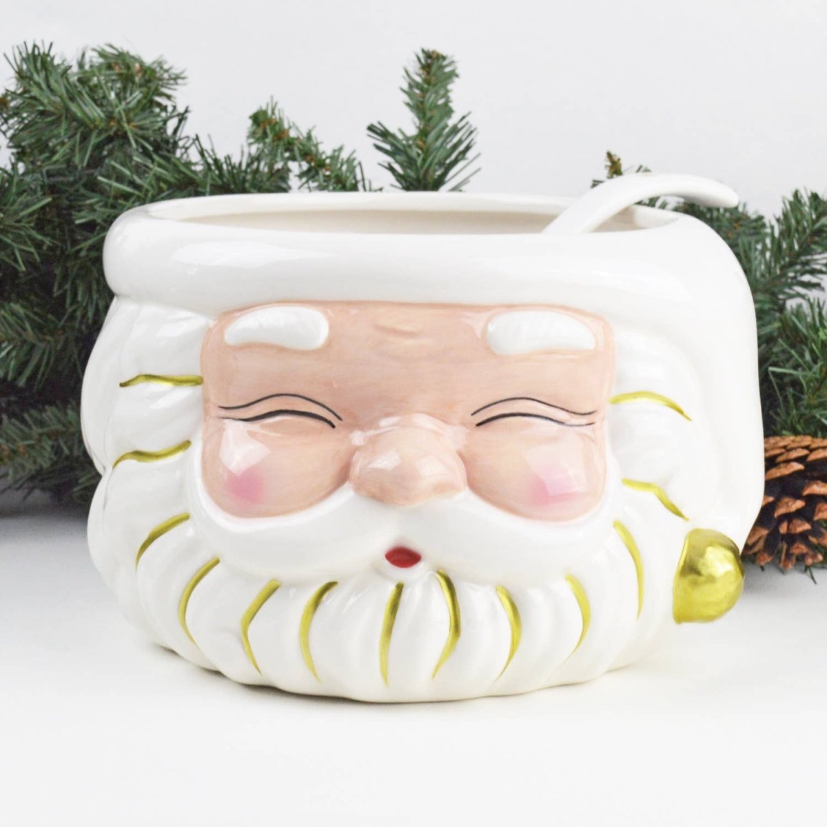 Shop For White Santa Punch Bowl & Ladle