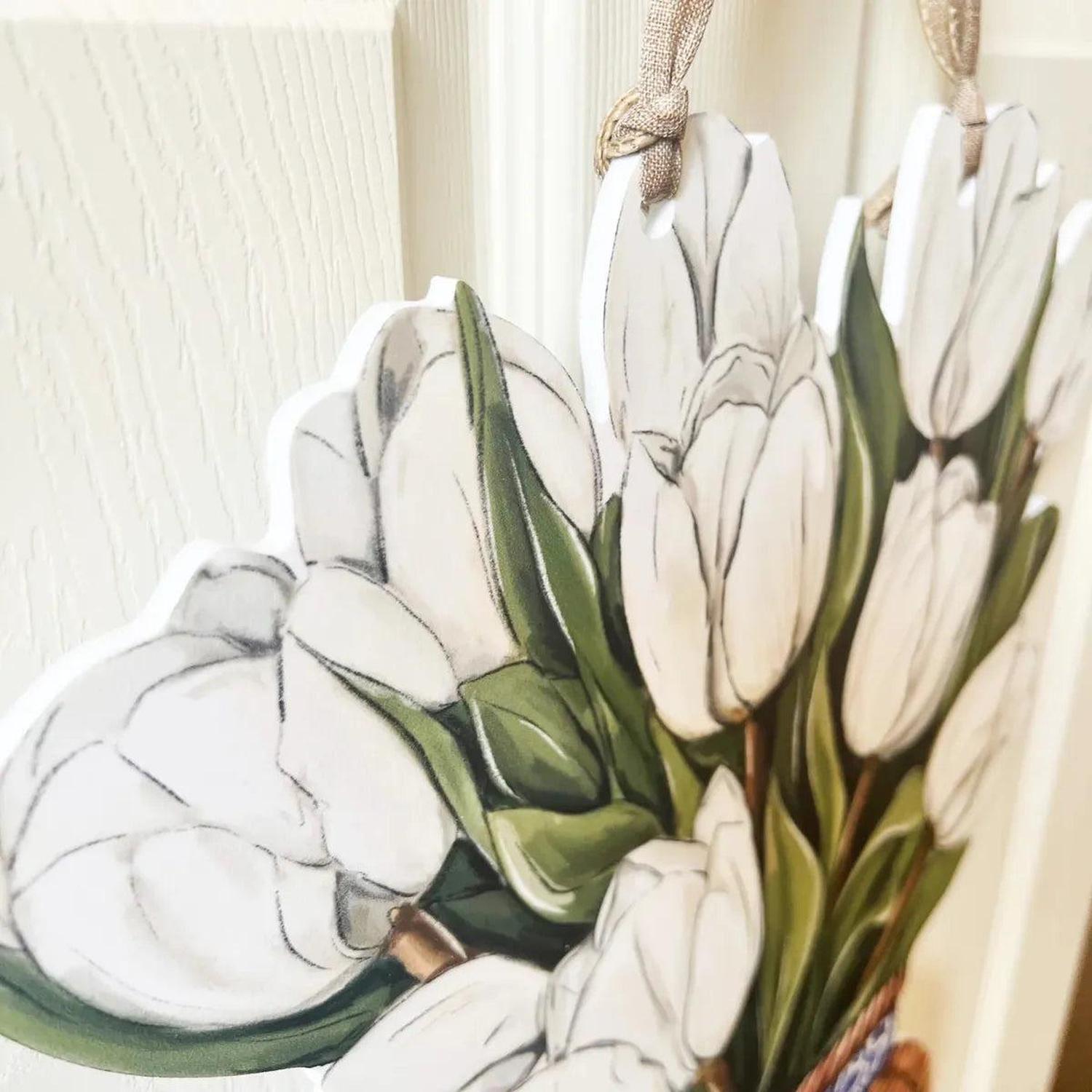 Shop For White Tulips Door Hanger