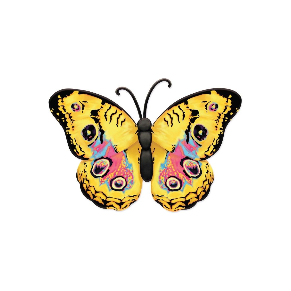 Shop For Yellow Pink Metal Monarch Butterfly Sign at Michelle's aDOORable Creations