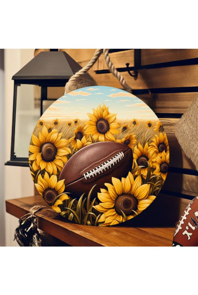 Fall Sunflower Football Round Sign - Michelle's aDOORable Creations - Signature Signs