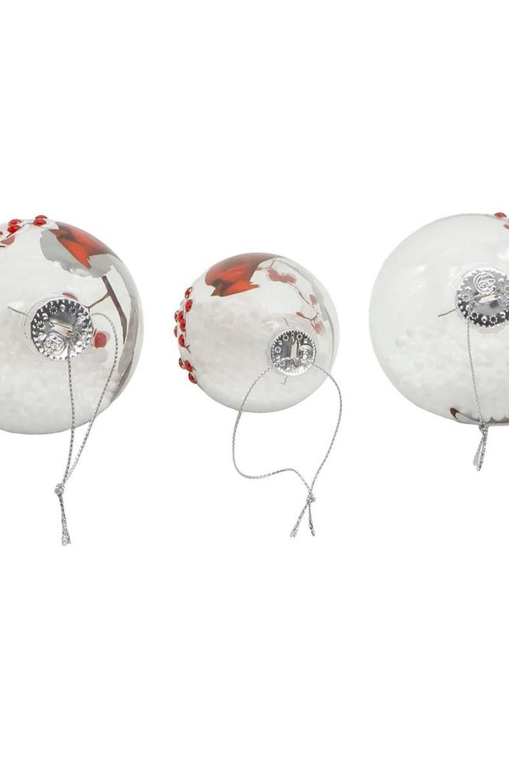 Kurt Adler 80MM Glass Cardinal Ornaments, 3-Piece Set