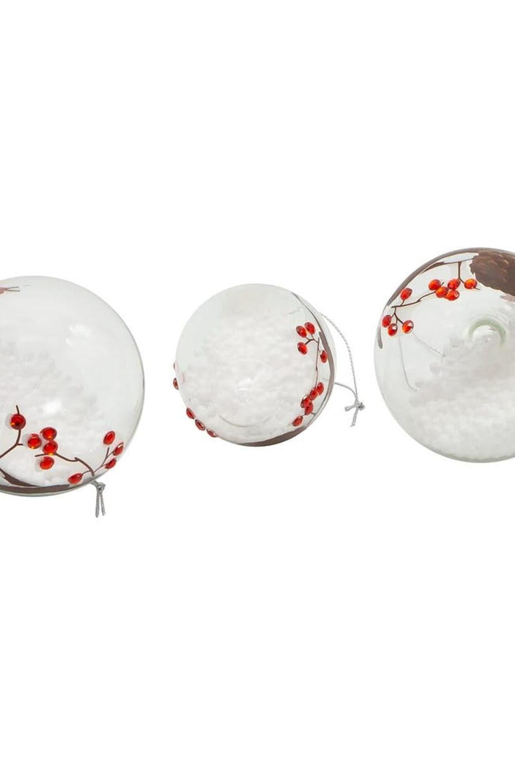 Kurt Adler 80MM Glass Cardinal Ornaments, 3-Piece Set
