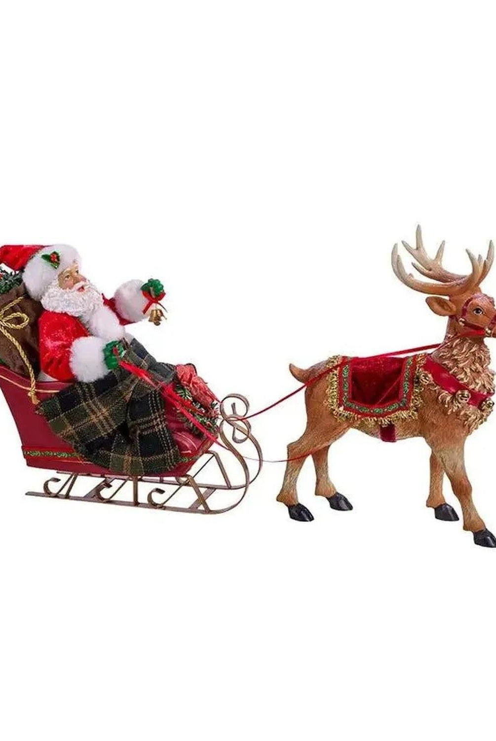 Kurt Adler 10-Inch Santa in Sleigh with Deer