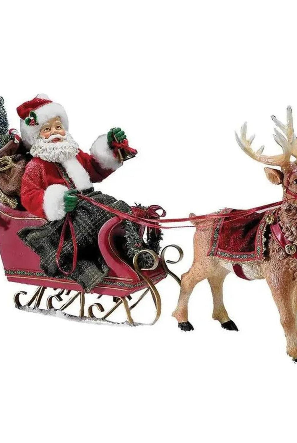 Kurt Adler 10-Inch Santa in Sleigh with Deer