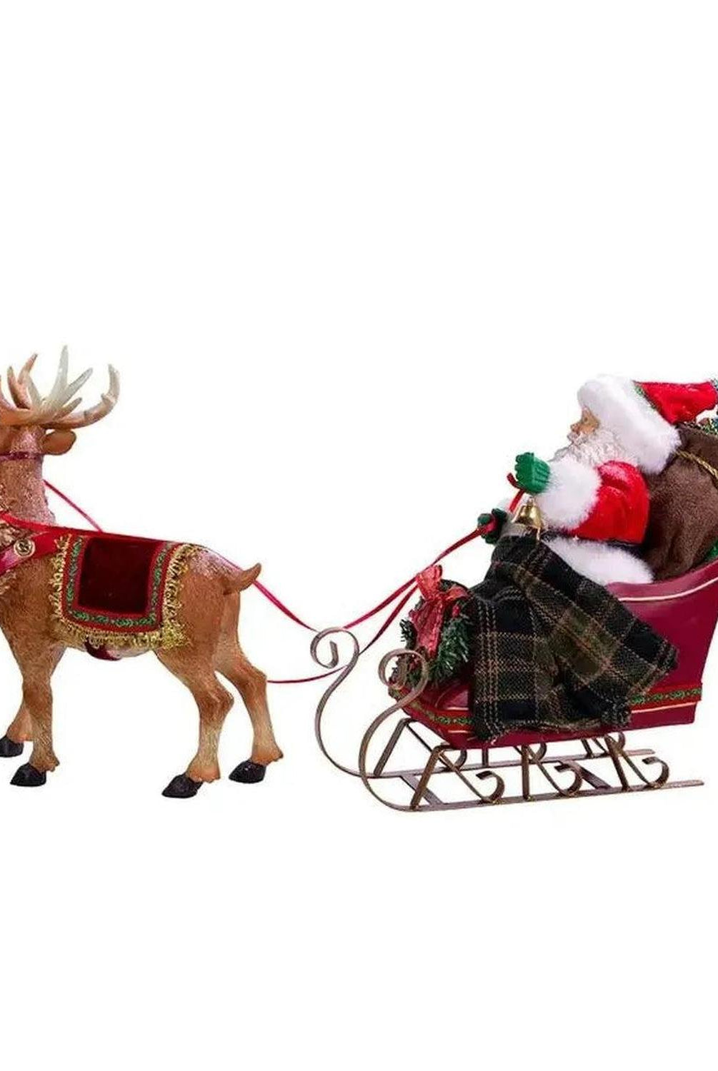 Kurt Adler 10-Inch Santa in Sleigh with Deer