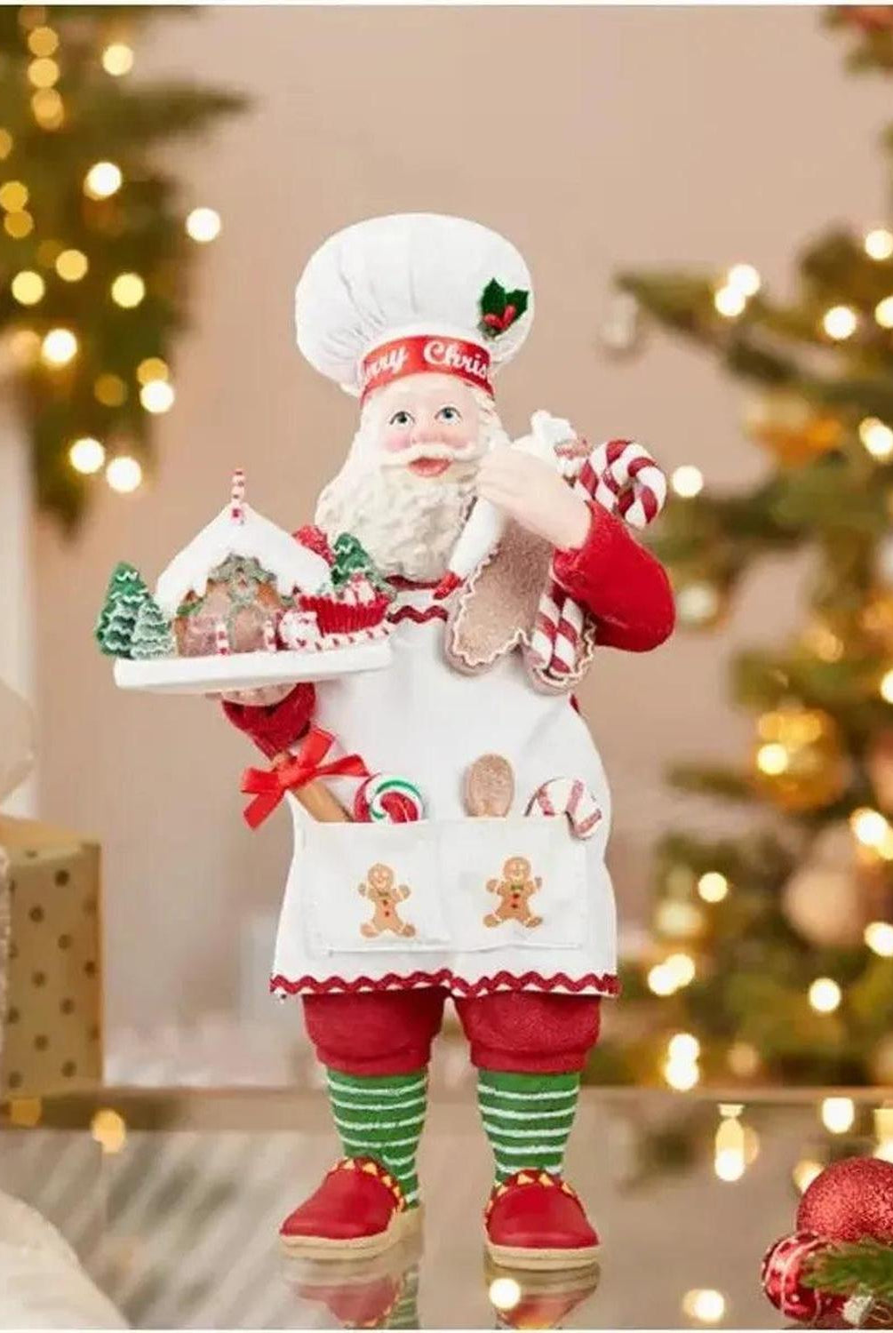 Kurt Adler 10.5" Fabriché™ Gingerbread Chef Santa