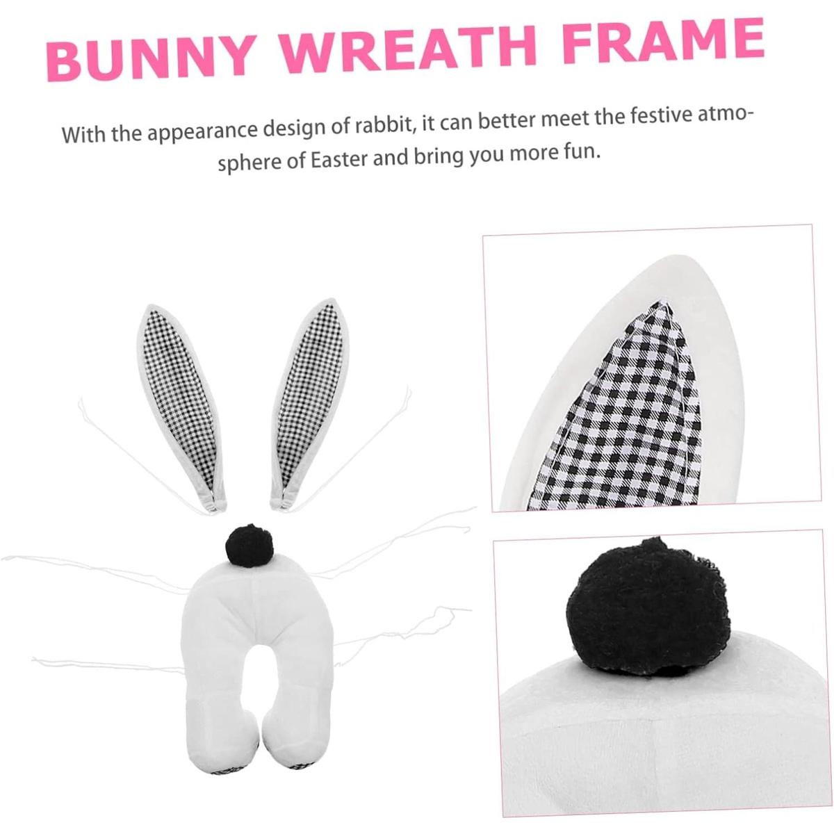 Shop For Plush Bunny Wreath Accent: Black & White at Michelle's aDOORable Creations