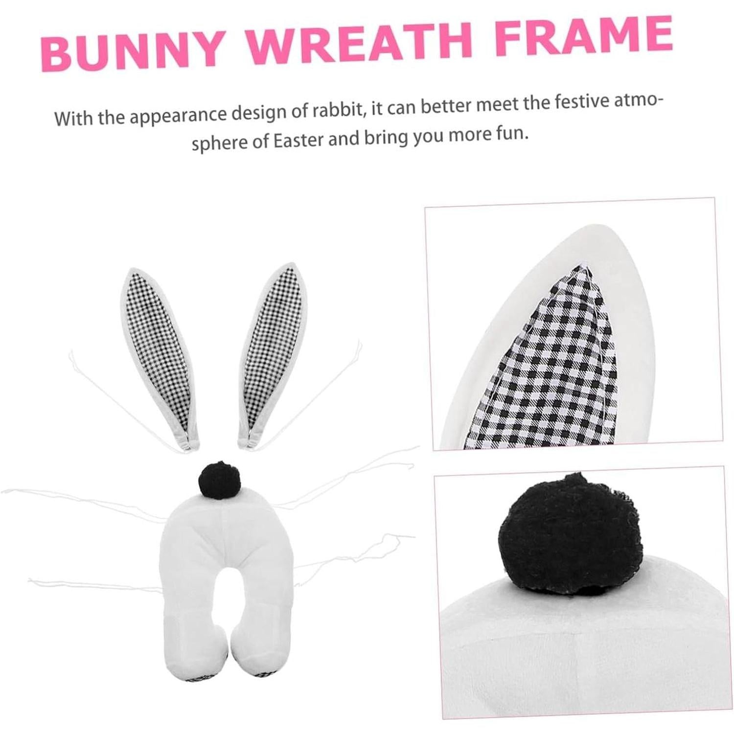 Shop For Plush Bunny Wreath Accent: Black & White at Michelle's aDOORable Creations