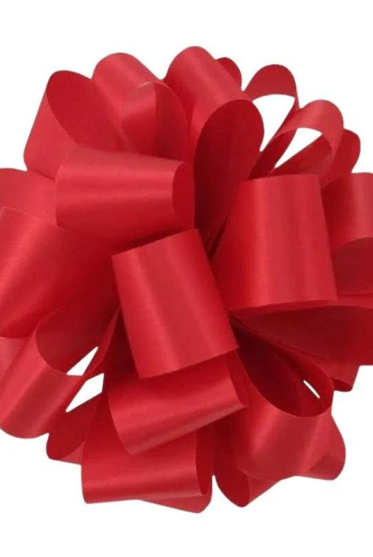 Red non-wired satin acetate ribbon bow for homecoming mums