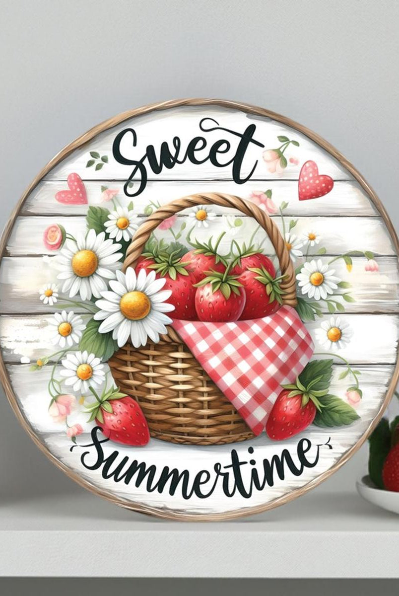 Shop For Strawberry Sweet Summertime Round Sign at Michelle's aDOORable Creations