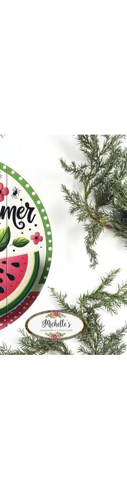 Watermelon Hello Summer Round Sign - Michelle's aDOORable Creations - Signature Signs
