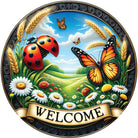 Shop For Welcome Ladybugs and Butterflies Round Sign at Michelle's aDOORable Creations