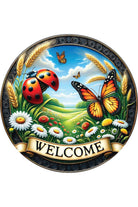 Welcome Ladybugs and Butterflies Round Sign - Michelle's aDOORable Creations - Signature Signs