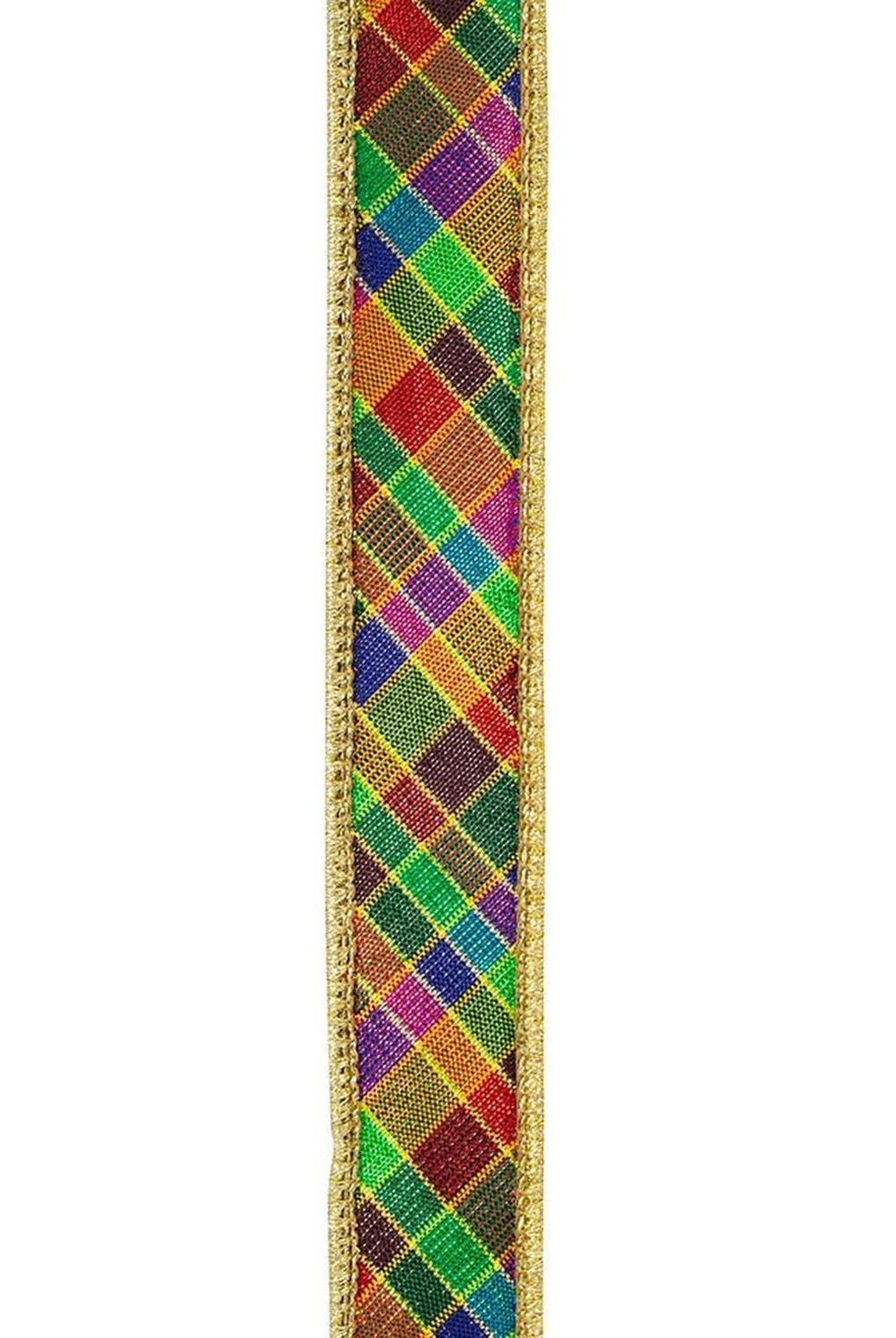 Shop For 1" Plaid Metallic Jewel Tone Ribbon: Multi (5 Yards) at Michelle's aDOORable Creations