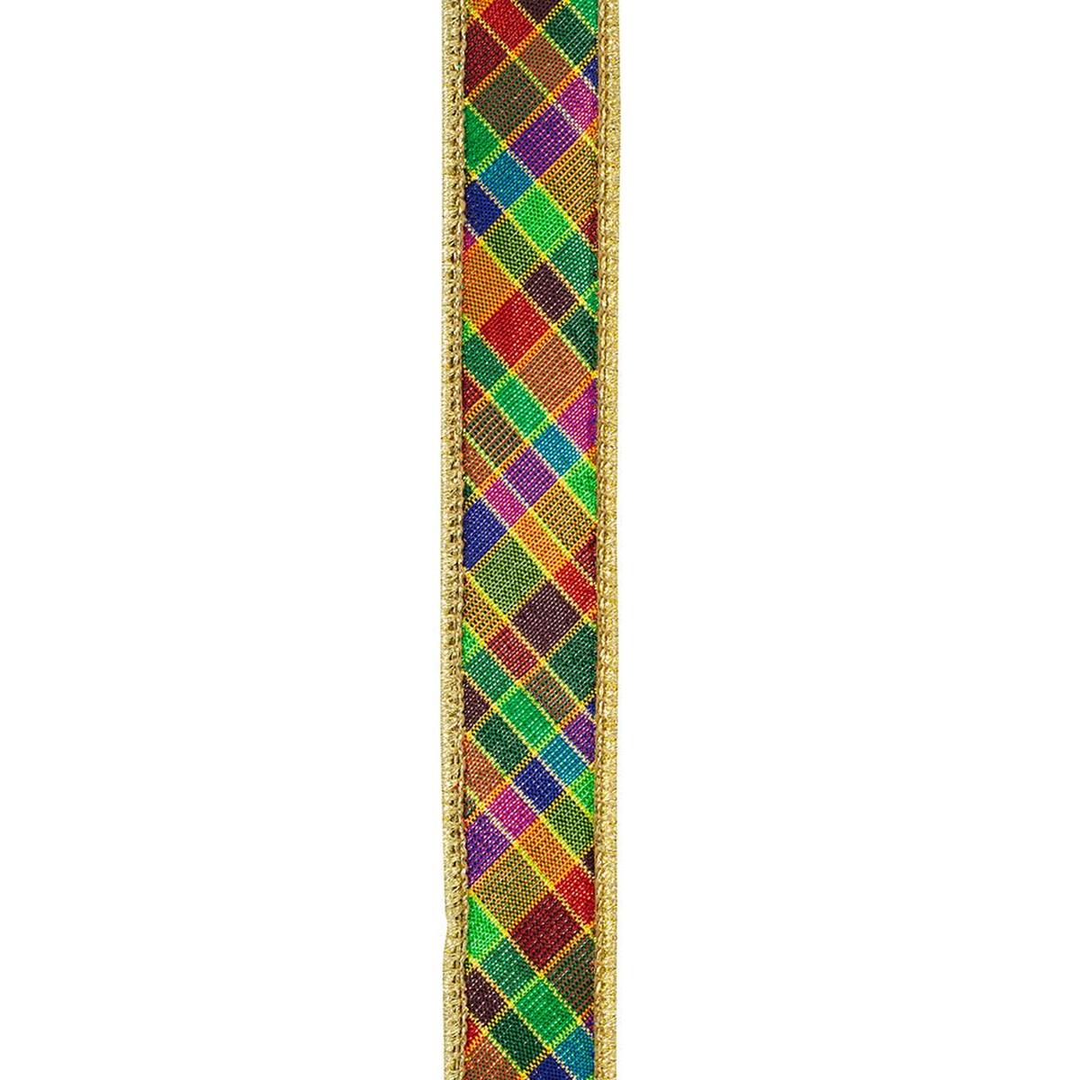Shop For 1" Plaid Metallic Jewel Tone Ribbon: Multi (5 Yards) at Michelle's aDOORable Creations