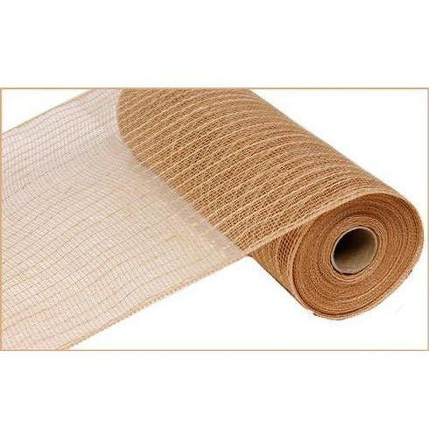 Shop For 10" Burlap Poly Jute Mesh Ribbon Natural (10 Yards) at Michelle's aDOORable Creations