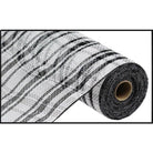Shop For 10" Cotton Foil Check Mesh Ribbon: Black & White (10 Yards) at Michelle's aDOORable Creations