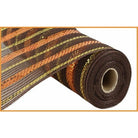 Shop For 10" Faux Jute Metallic Mesh Ribbon: Brown, Orange, & Gold (10 Yards) at Michelle's aDOORable Creations