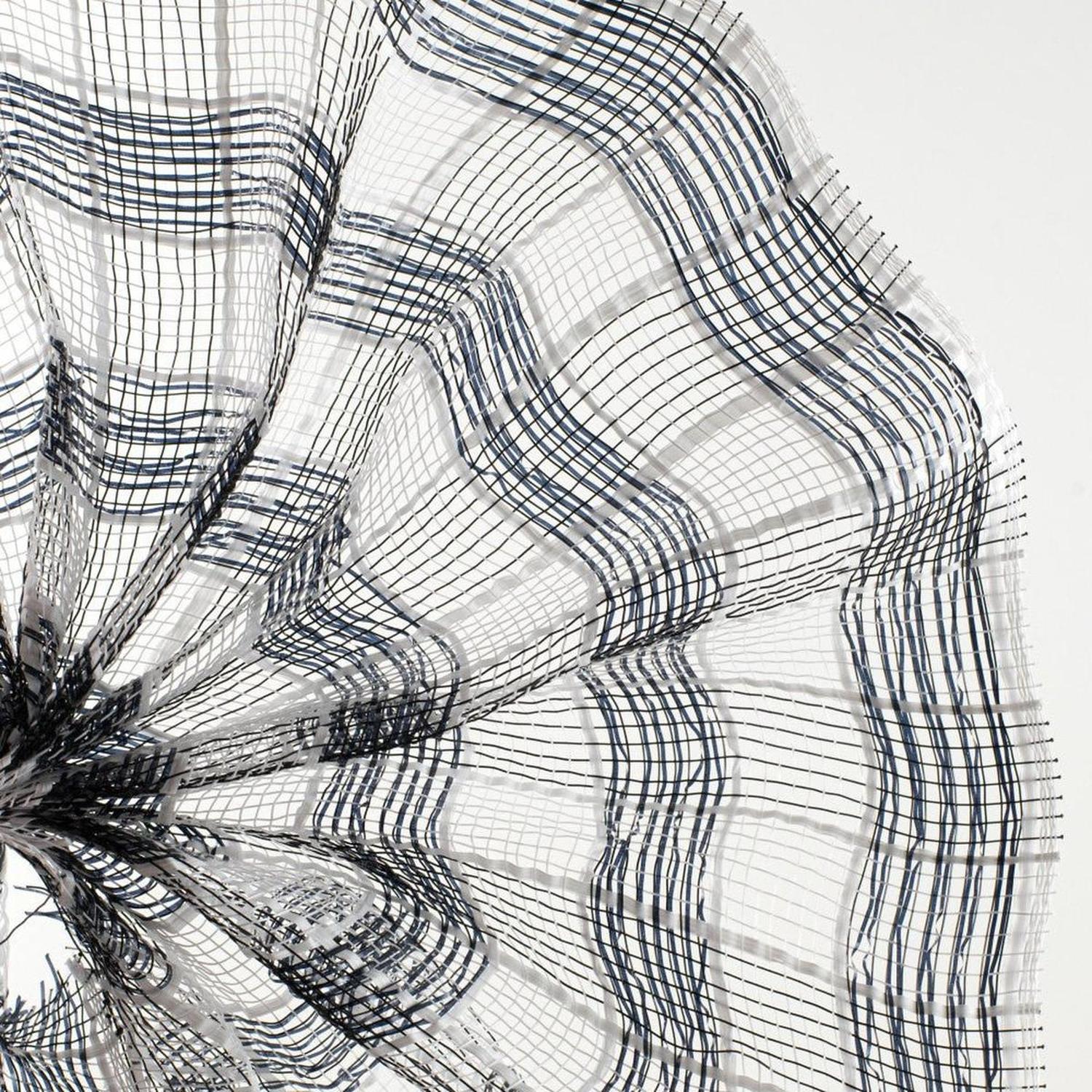 Shop For 10" Metallic Check Mesh Ribbon: Black & White Plaid (10 Yards) at Michelle's aDOORable Creations