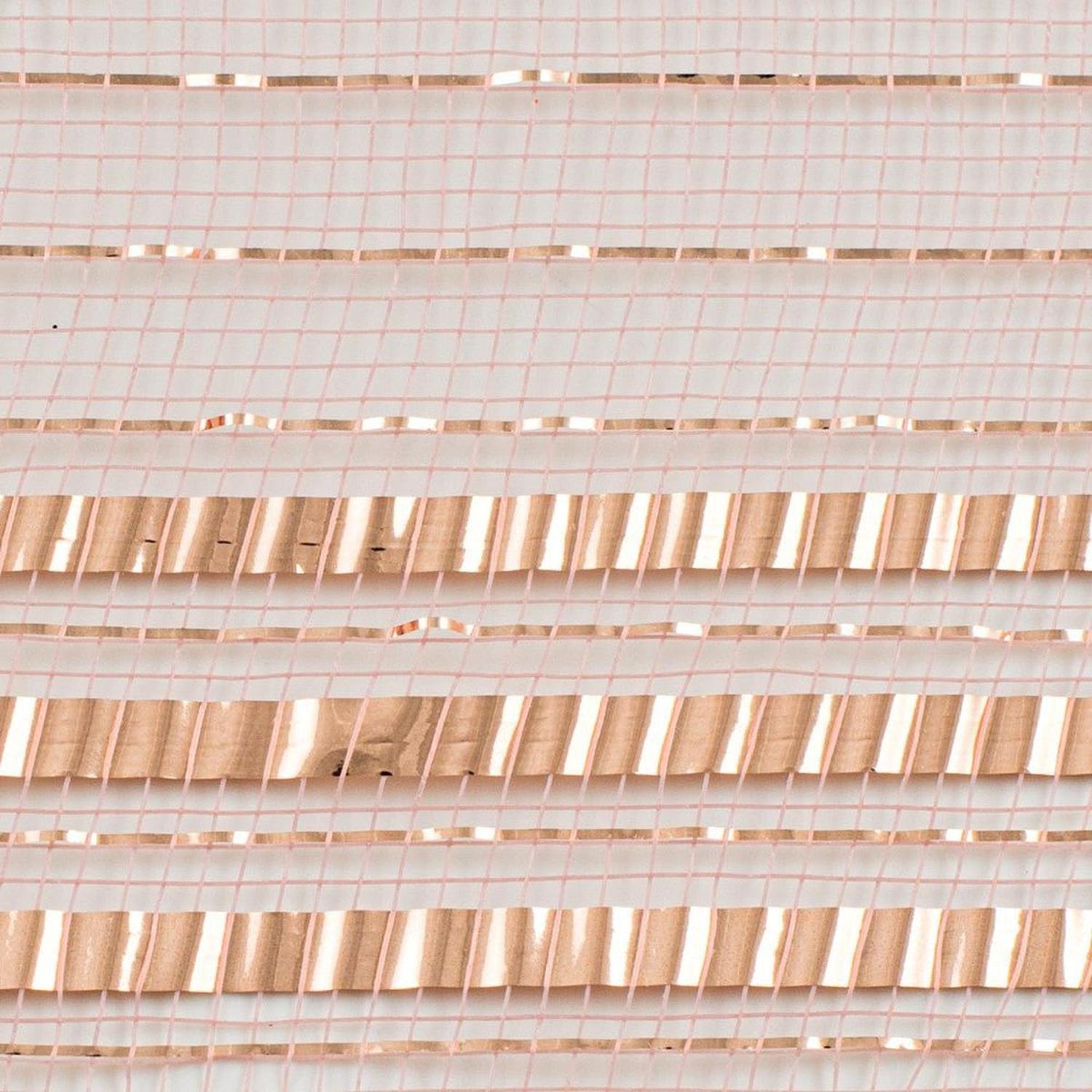 10" Metallic Foil Border Mesh Ribbon: Rose Gold (10 Yards)