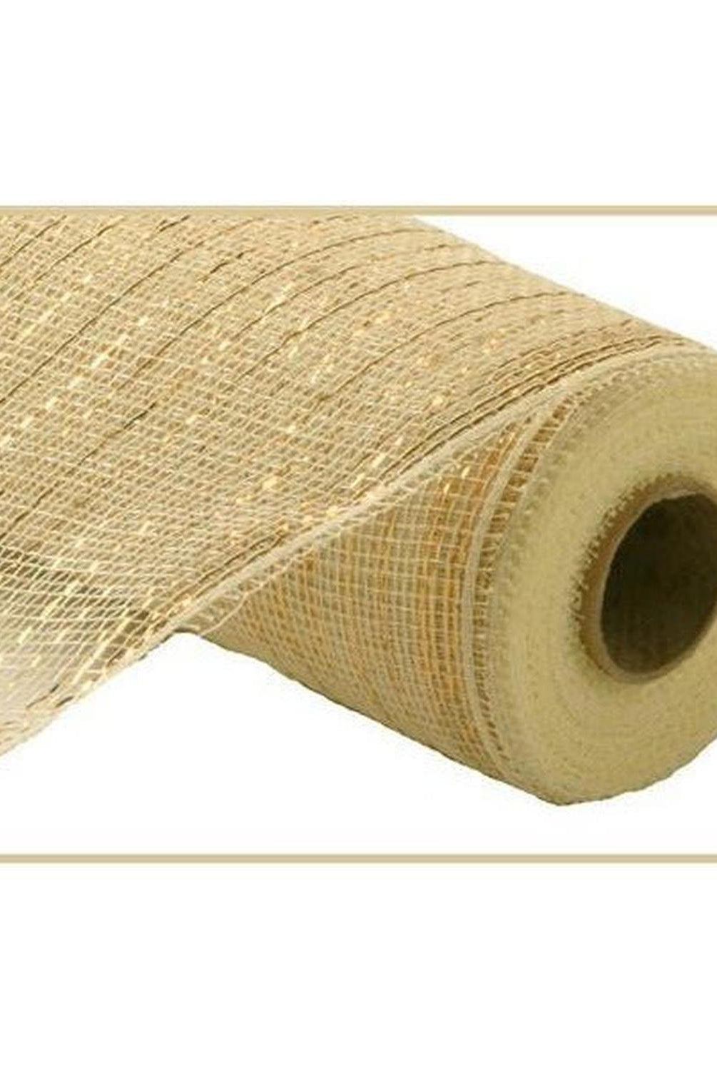 Shop For 10" Metallic Poly Deco Mesh Ribbon: Cream (10 Yards) at Michelle's aDOORable Creations