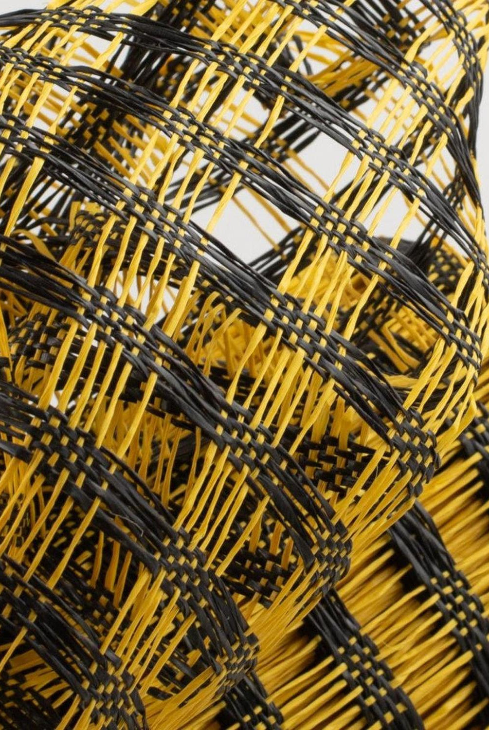 10" Poly Burlap Check Mesh Ribbon: Black & Yellow