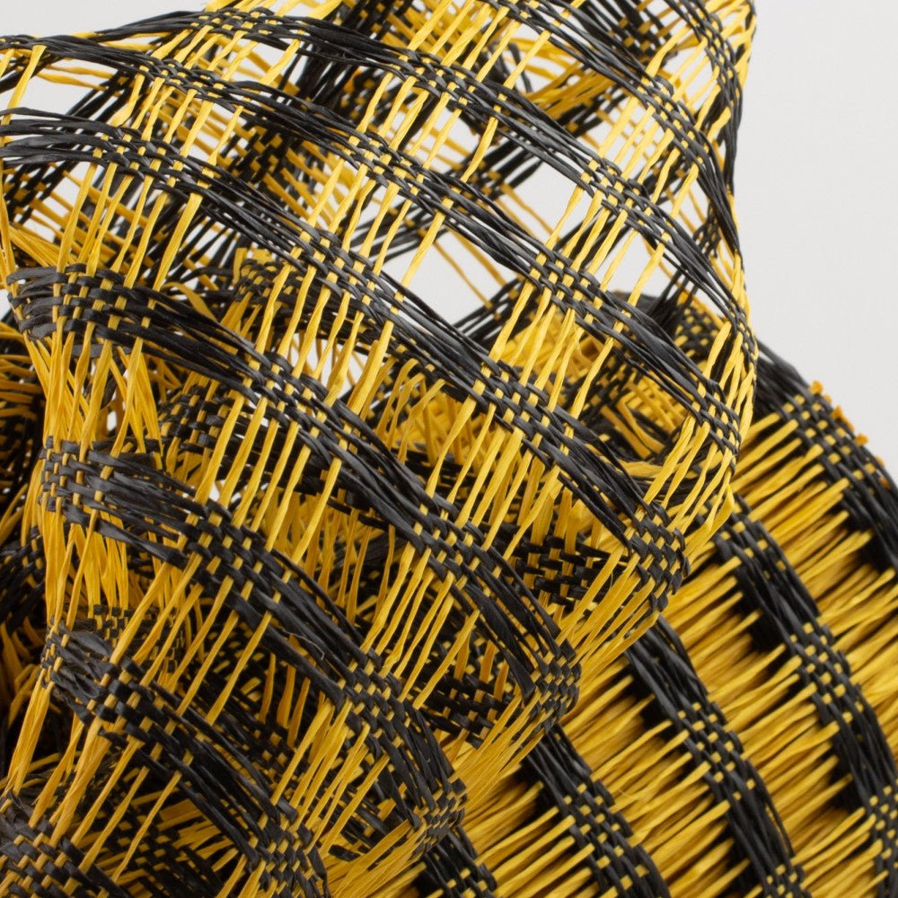 Shop For 10" Poly Burlap Check Mesh Ribbon: Black & Yellow at Michelle's aDOORable Creations